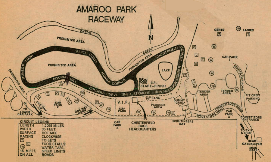 Amaroo Park Main Circuit Map