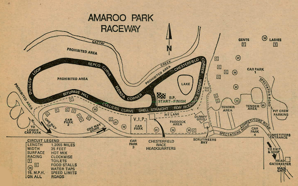 Amaroo Park Main Circuit Map 1975